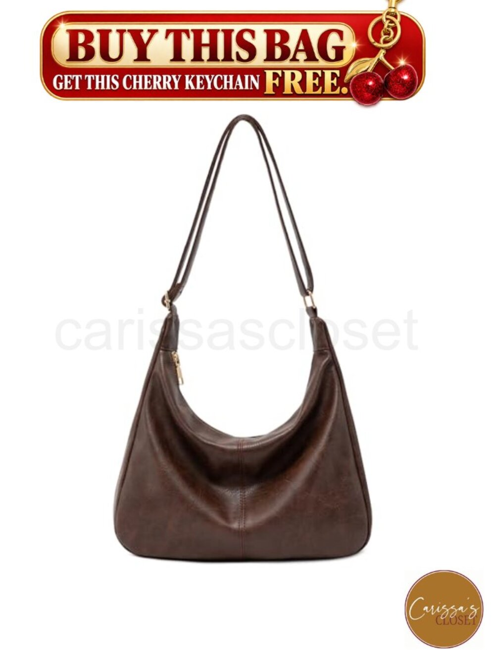 ✨ Hobo Bag for Women Vegan Leather Foldable Shoulder Crossbody Purse